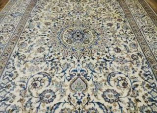 8x11’ Antique Hand Knotted WOOL AND SILK NAIN Habibiyan Style Rug 3