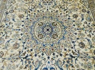8x11’ Antique Hand Knotted WOOL AND SILK NAIN Habibiyan Style Rug 6