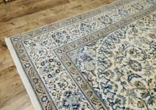 8x11’ Antique Hand Knotted WOOL AND SILK NAIN Habibiyan Style Rug 9