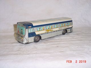 Greyhound Express Bus Friction Tin Toy Bus 11 Inches Long Made In Japan