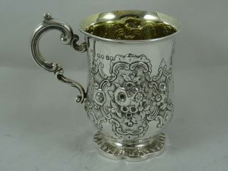 Magnificent Victorian Solid Silver Christening Mug,  1859,  192gm