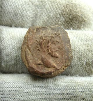 Authentic Ancient Roman Era Ceramic Seal W/ Bust - J212