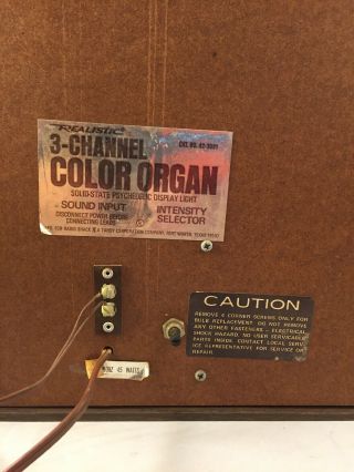 Vintage 1970s Realistic Color Organ Sound Activated Psychedelic Light - 4