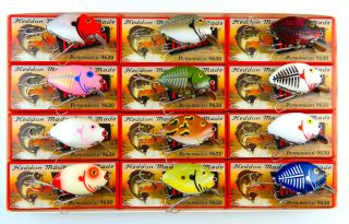 HEDDON PUNKINSEED 1ST 9630 FISHING LURE (12) LURE BOX SET 4 2