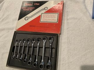 Vintage Snap On 8 Piece 12 Point Metric Short Offset Box Wrench Set Xsm608