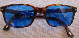 Persol Vintage Sunglasses Blue Lens Rare 5 1/4 " Wide Rare