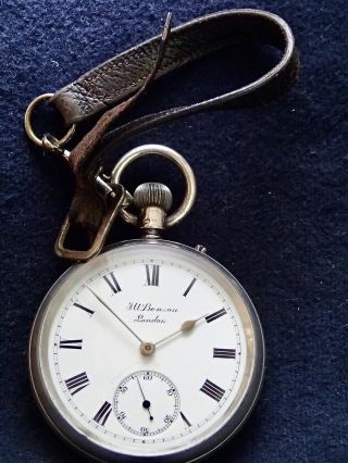 J.  W.  Benson " The Bank Watch Best London Make " Silver Pocket Watch London 1903