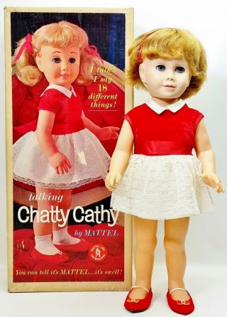Vintage 1960 Mattel Talking Chatty Cathy Box Still Talks