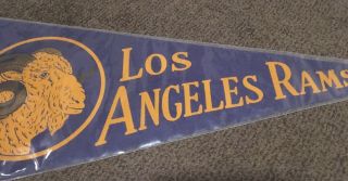Vintage 1940 ' s LOS ANGELES RAMS Full - Size Pennant Very Rare & 3