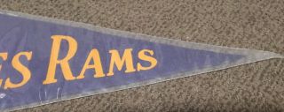 Vintage 1940 ' s LOS ANGELES RAMS Full - Size Pennant Very Rare & 5