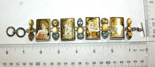 Amy Kahn Russell Rare Mucha Painted Lady Gemstone Sterling Silver Bracelet