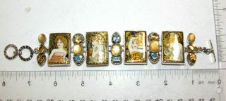 AMY KAHN RUSSELL RARE Mucha Painted Lady Gemstone Sterling Silver Bracelet 2