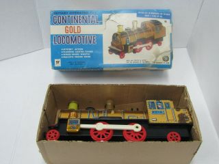 Masudaya Continental Gold Locomotive Tin Battery Operated Toy Train