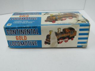 MASUDAYA CONTINENTAL GOLD LOCOMOTIVE TIN Battery Operated TOY Train 3