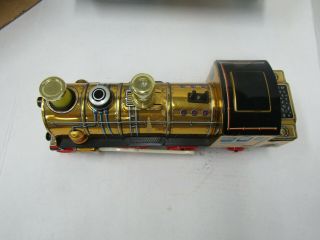 MASUDAYA CONTINENTAL GOLD LOCOMOTIVE TIN Battery Operated TOY Train 6