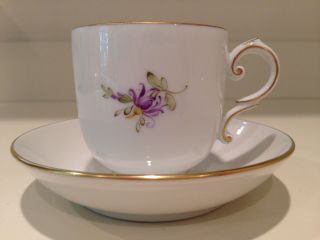 Hochst Hand - Painted Porcelain Butterflies & Flowers Cup & Saucer 1 Made Germany