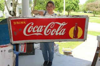 Large Vintage 1940 Coca Cola Soda Pop Gas Station 56 