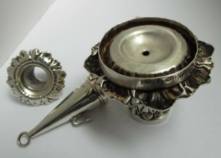 LOVELY RARE ENGLISH ANTIQUE VICTORIAN 1848 SOLID STERLING SILVER CHAMBERSTICK 4