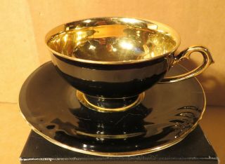 Winterling Black & Gold D7788 Teacup And Saucer Bavaria Germany