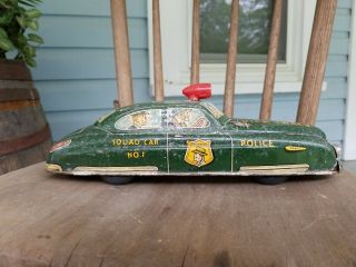 Vintage 1949 Dick Tracy Tin Police Squad Car Wind Up Marx