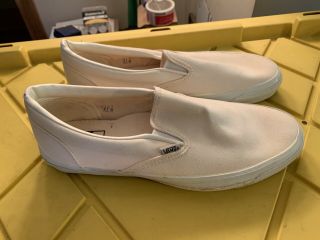 Vintage Vans Slip On Shoes Sneakers Off White Made Usa Men 