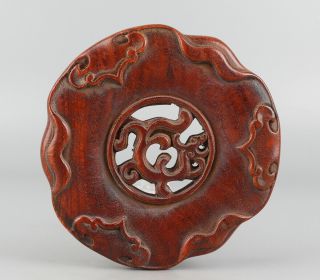Chinese Exquisite Hand - carved Wooden Base 7