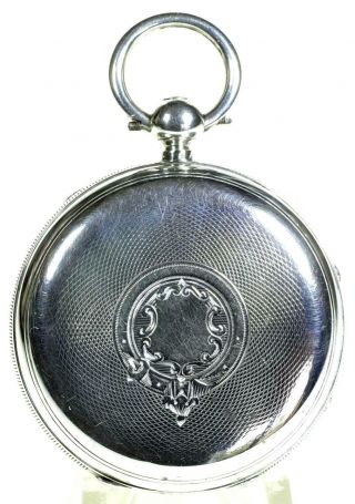 Solid sterling silver English fusee lever pocket watch 1878 cleaned & 4