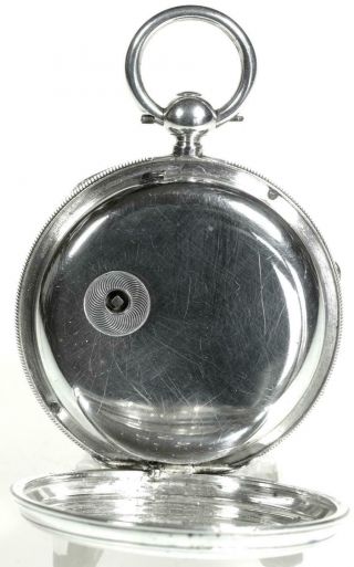 Solid sterling silver English fusee lever pocket watch 1878 cleaned & 5