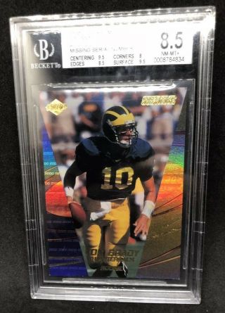 2000 Tom Brady Collectors Edge Hologold /20 Missing Serial Bgs 8.  5 Rare