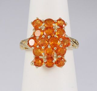 Magnificent Estate 3.  25 Carat Gold Citrine Cocktail Ring Yellow Gold Signed 14k
