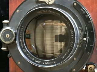 Antique 20s Bausch Lomb Zeiss Protar VIIa Convertible Lens on Board,  f70,  305mm 2