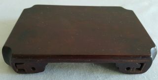 Old Chinese Hand Carved Wood Stand For Statues,  5.  5 " Long