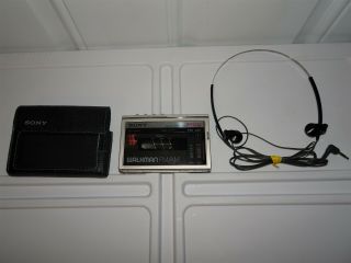Vintage Sony Walkman Wm - F10ii Dolby Cassette Tape Am/fm Player Case Headphones
