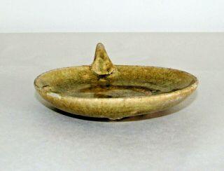 Chinese Han Tomb Burial Pottery Oil Lamp c.  206 BC - 220 AD / 4.  5 