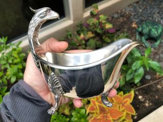 Christofle Silverplate Malmaison Eagle Headed Claw Footed Sauce Or Gravy Boat