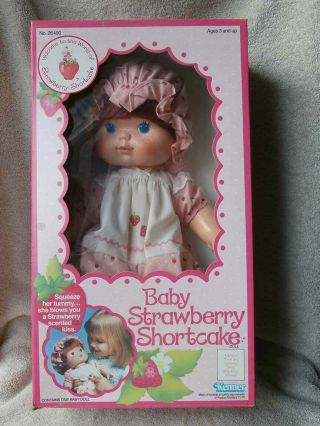 Rare 1982 Nib Nrfb Vintage Kenner Baby Strawberry Shortcake Doll Pristine