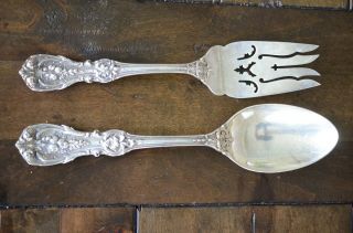 Reed & Barton Francis I 1st Sterling Silver Pierced Serving Spoon & Fork