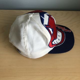 VTG Cleveland INDIANS CHIEF WAHOO THE Game BIG LOGO SNAPBACK HAT MLB 4