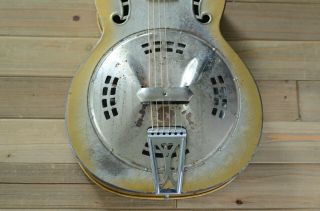 Vintage 1937 Dobro M - 32 Fiddle Edge spider cone resonator guitar Old Kraftsmen 11