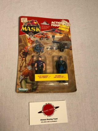 1986 Cliff Dagger & Sly Rax Moc Vintage Kenner M.  A.  S.  K.  Figures