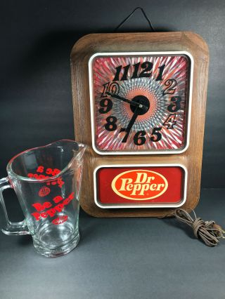 Vintage Lighted Dr Pepper Motion Clock Ps 160 Thomas Schultz Co Rare Htf Repair