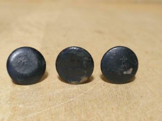 German Ww2 Helmet Rivets And Washers.  Set.  With Black Paint.