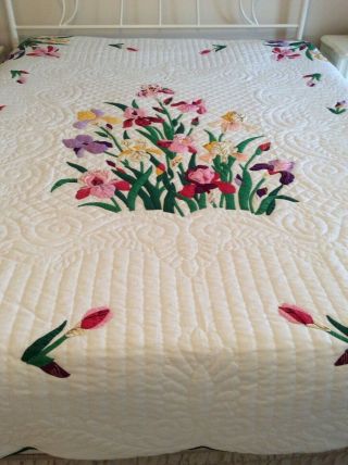 Vintage Progress Appliqué Quilt Made From A Kit: The Iris 3