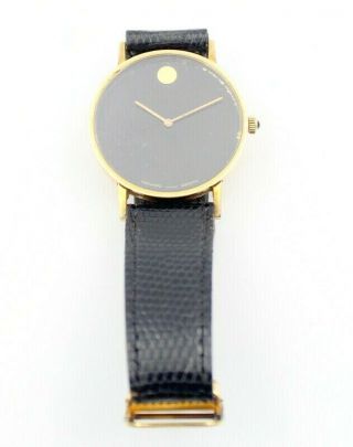 14k Gold Vintage Movado Museum Classic Wrist Watch Nr 5515