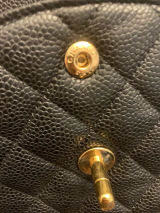 Chanel Vintage Classic Double Flap Bag Quilted Caviar Medium 8