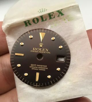 Vintage Rolex 18K GMT Master ref.  1675 BROWN NIPPLE DIAL only 3