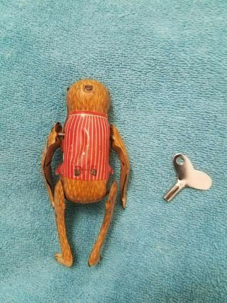 Vintage Tin Monkey Somersaulting Wind Up Toy - 4 inches 2