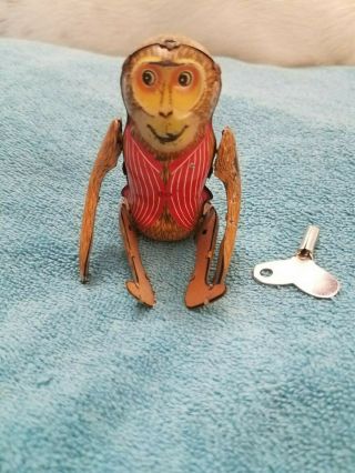 Vintage Tin Monkey Somersaulting Wind Up Toy - 4 inches 3