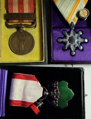 Ww2 Manchurian Incident War Medal Japanese 7th Rising Sun Sterling Silver Badge