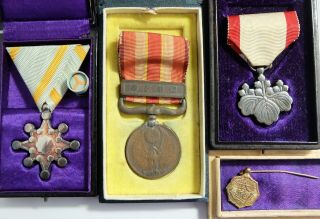Ww2 Manchurian Incident War Medal Japanese Rising Sun Silver Badge Noble Warrior